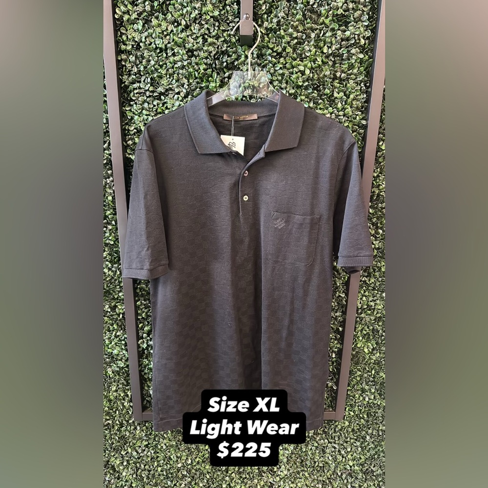 Louis Vuitton Black Polo Shirt with Textured Knit Fabric